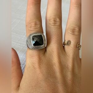 Anthropologie Silver and Black Ring